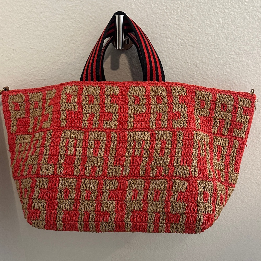 Clare V. Bateau Tote Bag in Poppy Raffia
